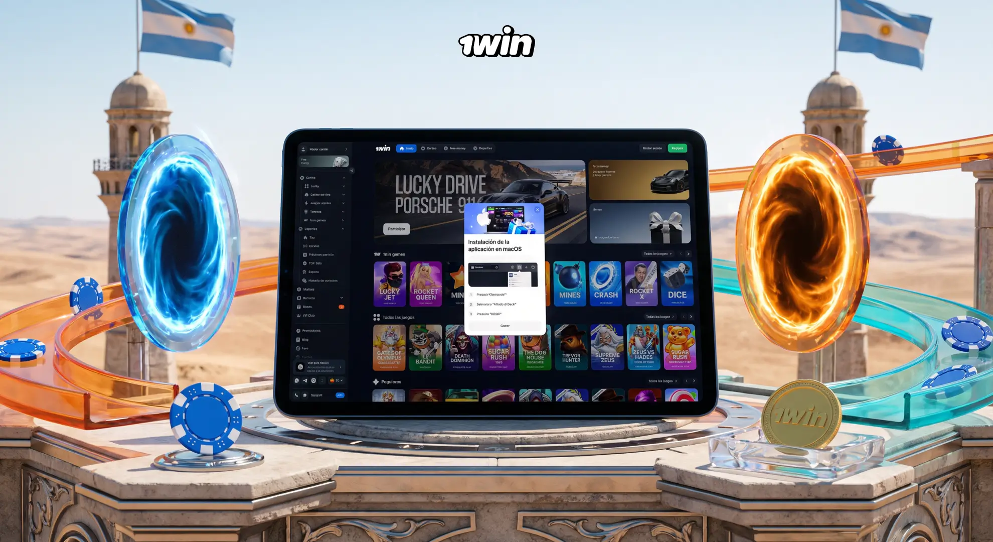 App de 1win Argentina para Android e iOS
