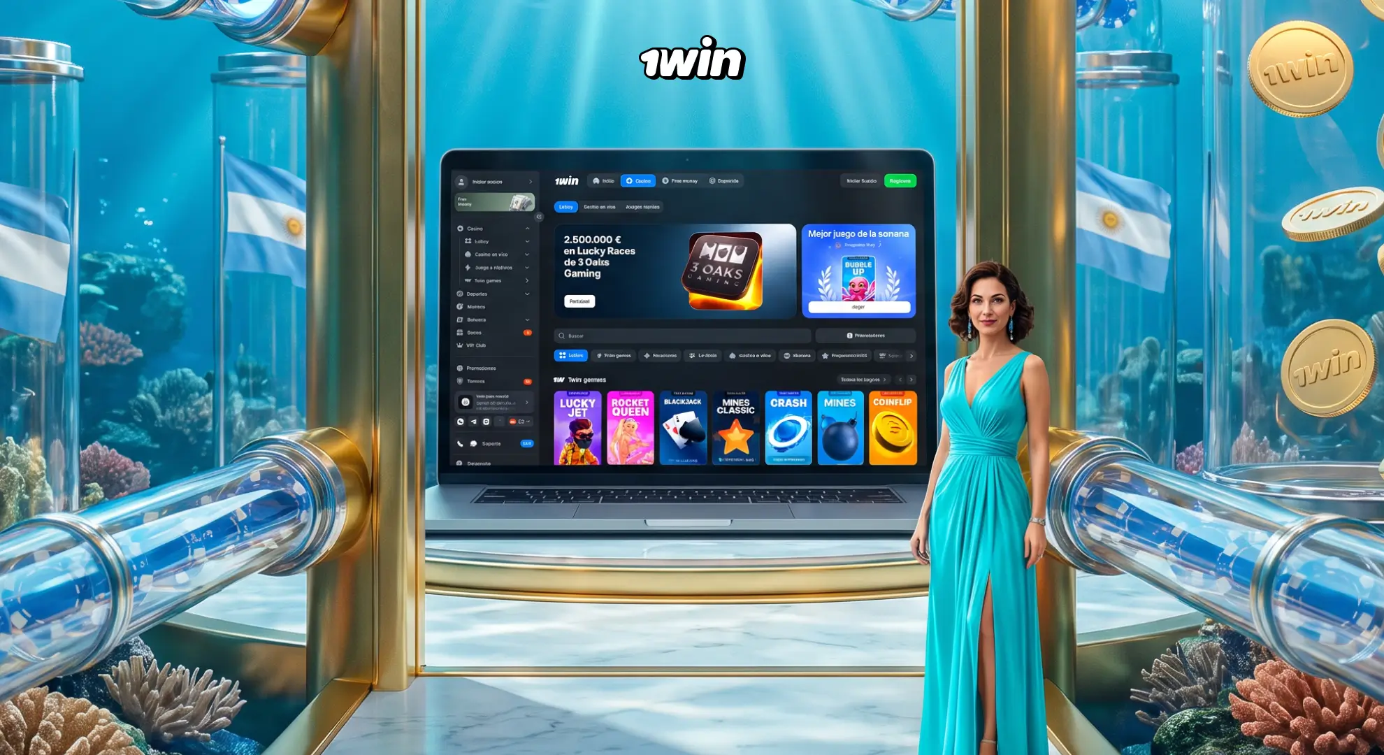 Casino en vivo con crupier real de 1win