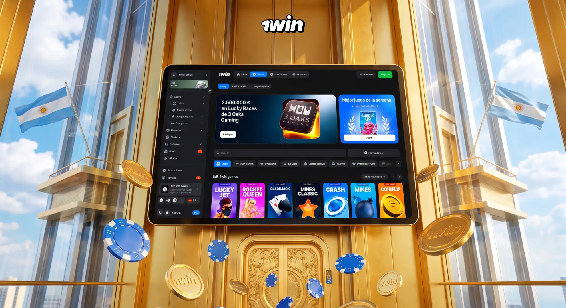 Proveedores y estudios del casino de 1win
